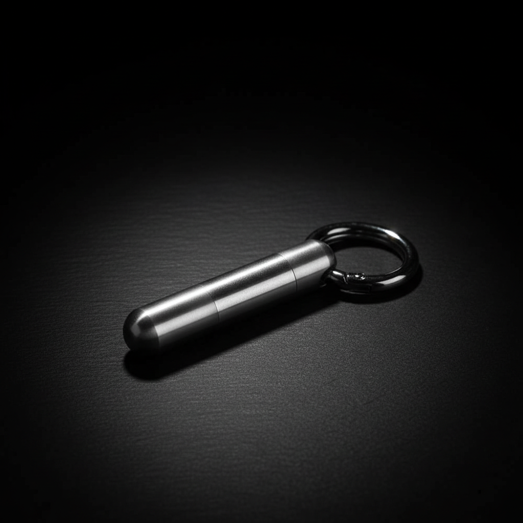 Waterproof Stainless Steel Keychain Capsule · S, M, L — M