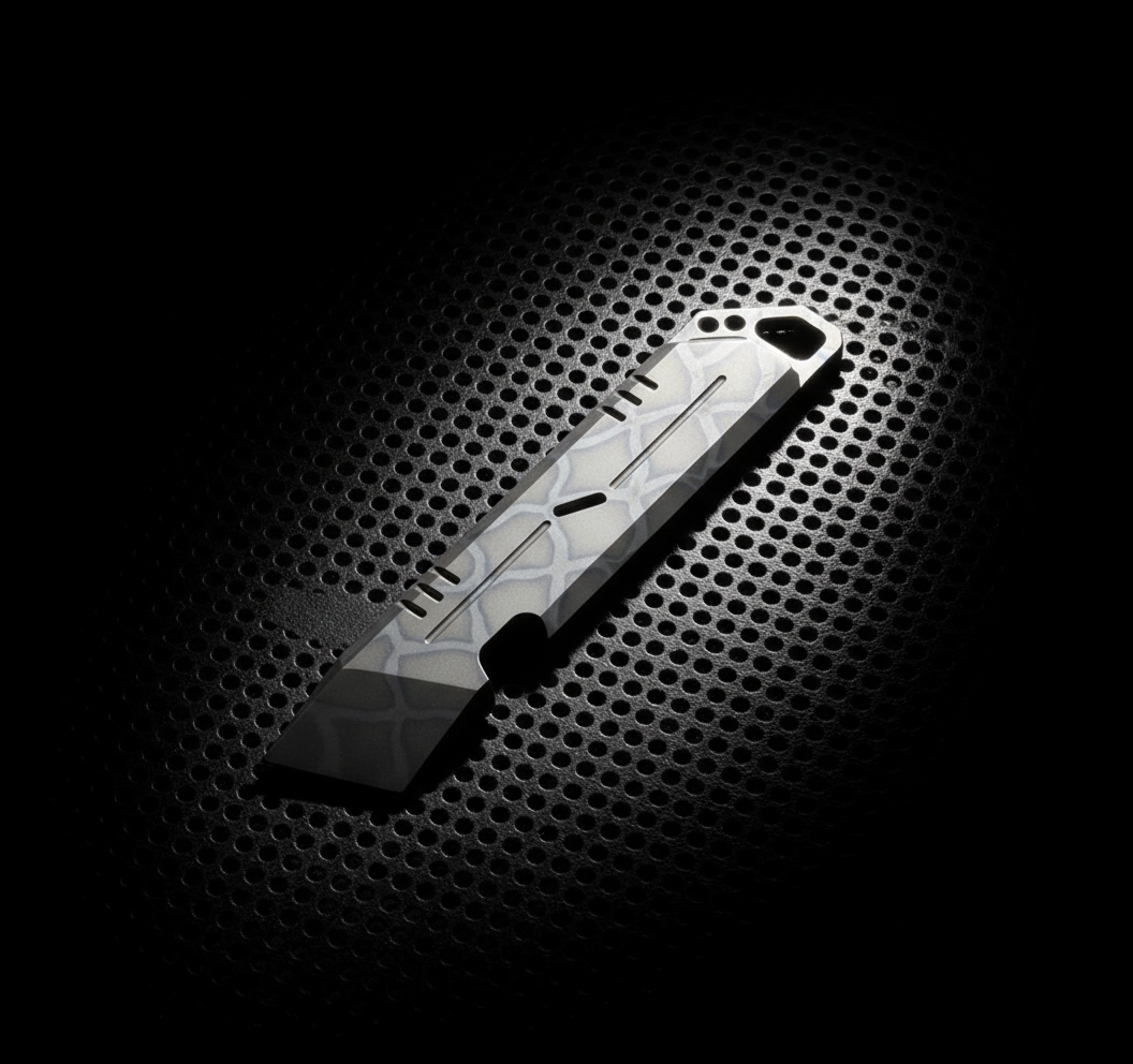 Engraved Burnt Titanium Tanto Pry Bar