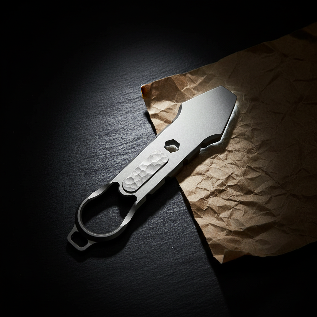 Hammered Titanium Pry Bar with Hex Bit Holder · 110 mm