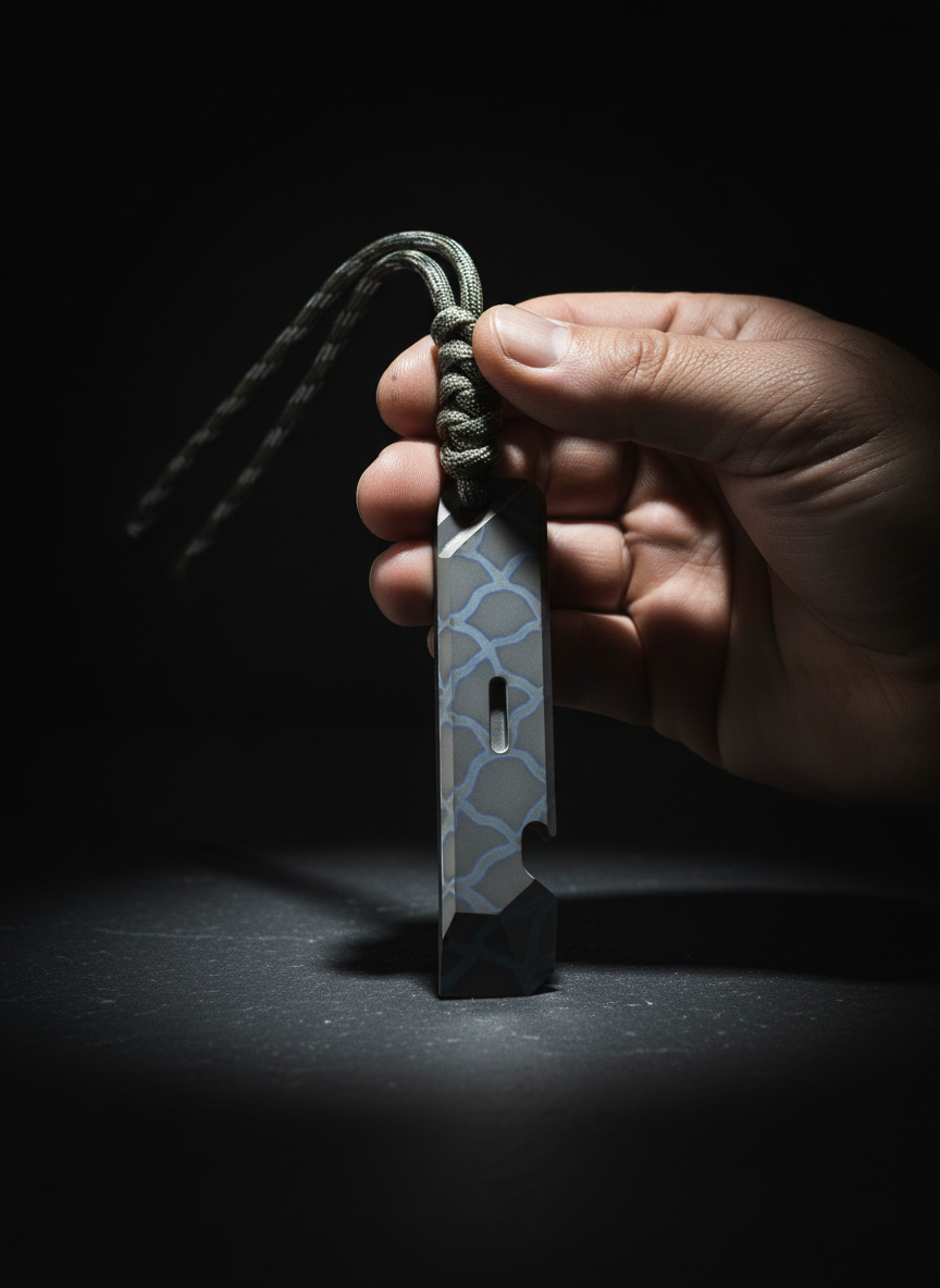 Faceted-Tip Titanium Pocket Pry Bar · 92 mm