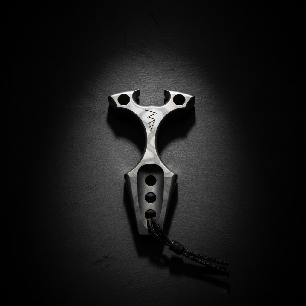 Sculpted Titanium Pry Tool with Bottle Opener · 69 mm