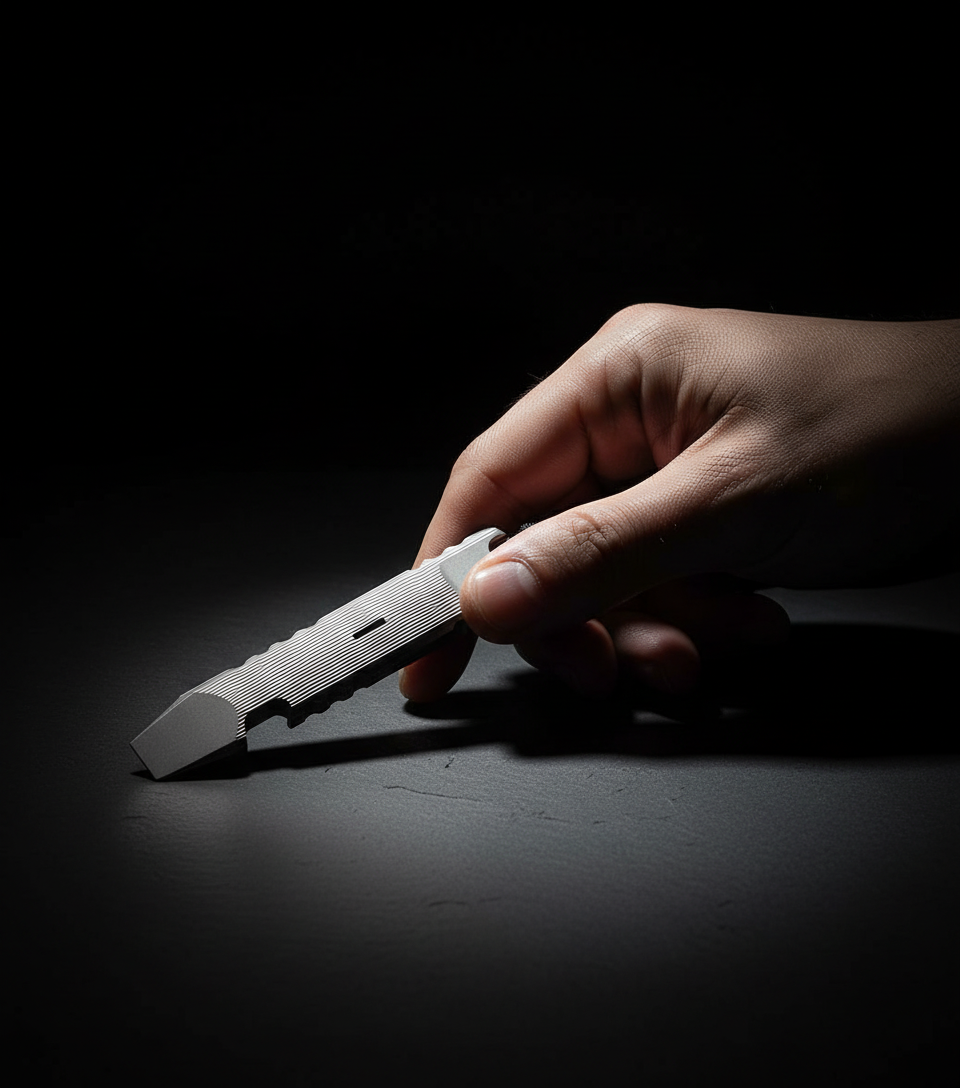 Titanium Pocket Pry Bar with Bottle Opener · 94 mm