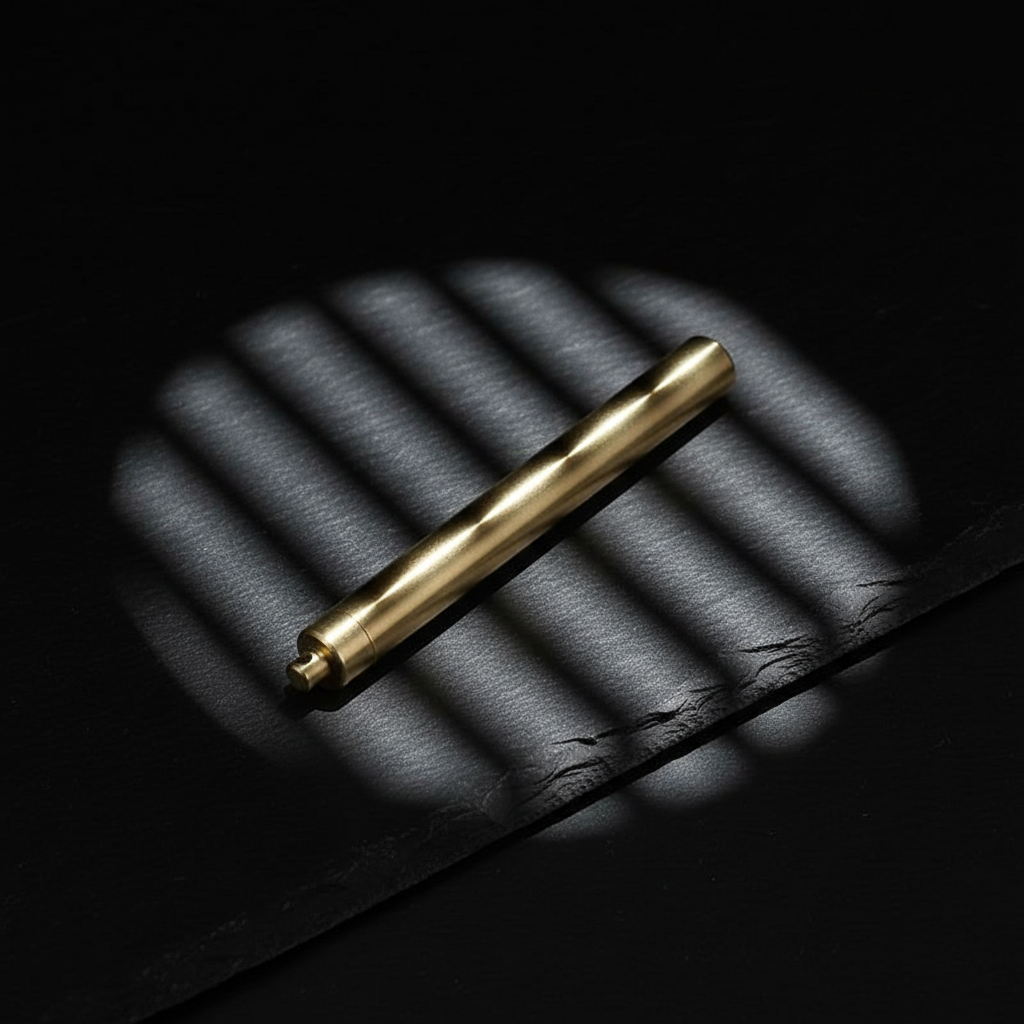Slim Brass Keychain Capsule · 86 mm