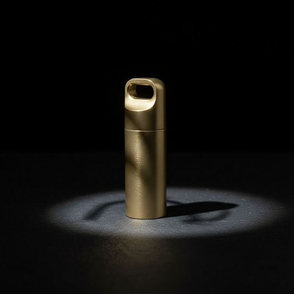 Brass Waterproof Keychain Capsule · S, M, L — S