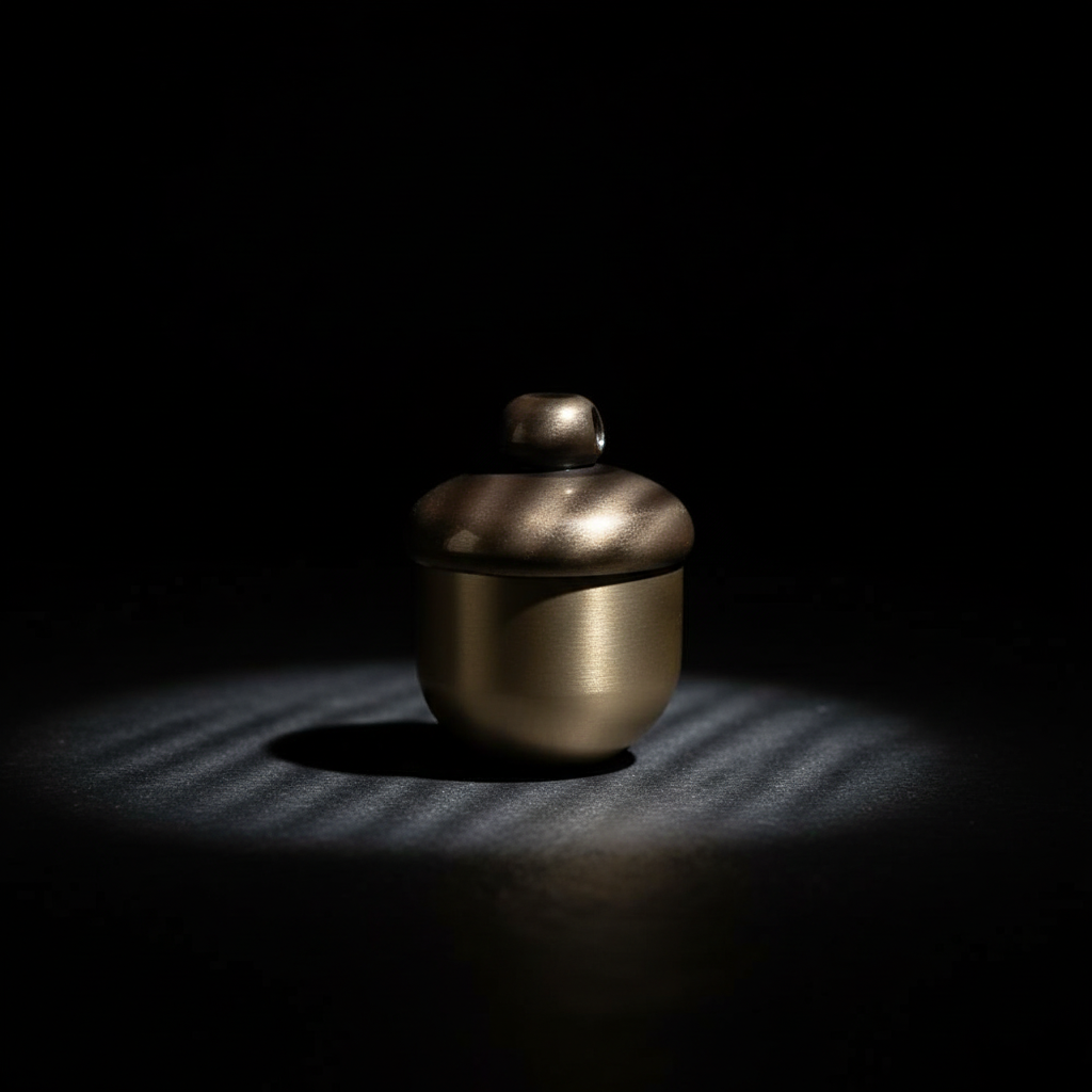 Solid Brass Acorn Keychain Container