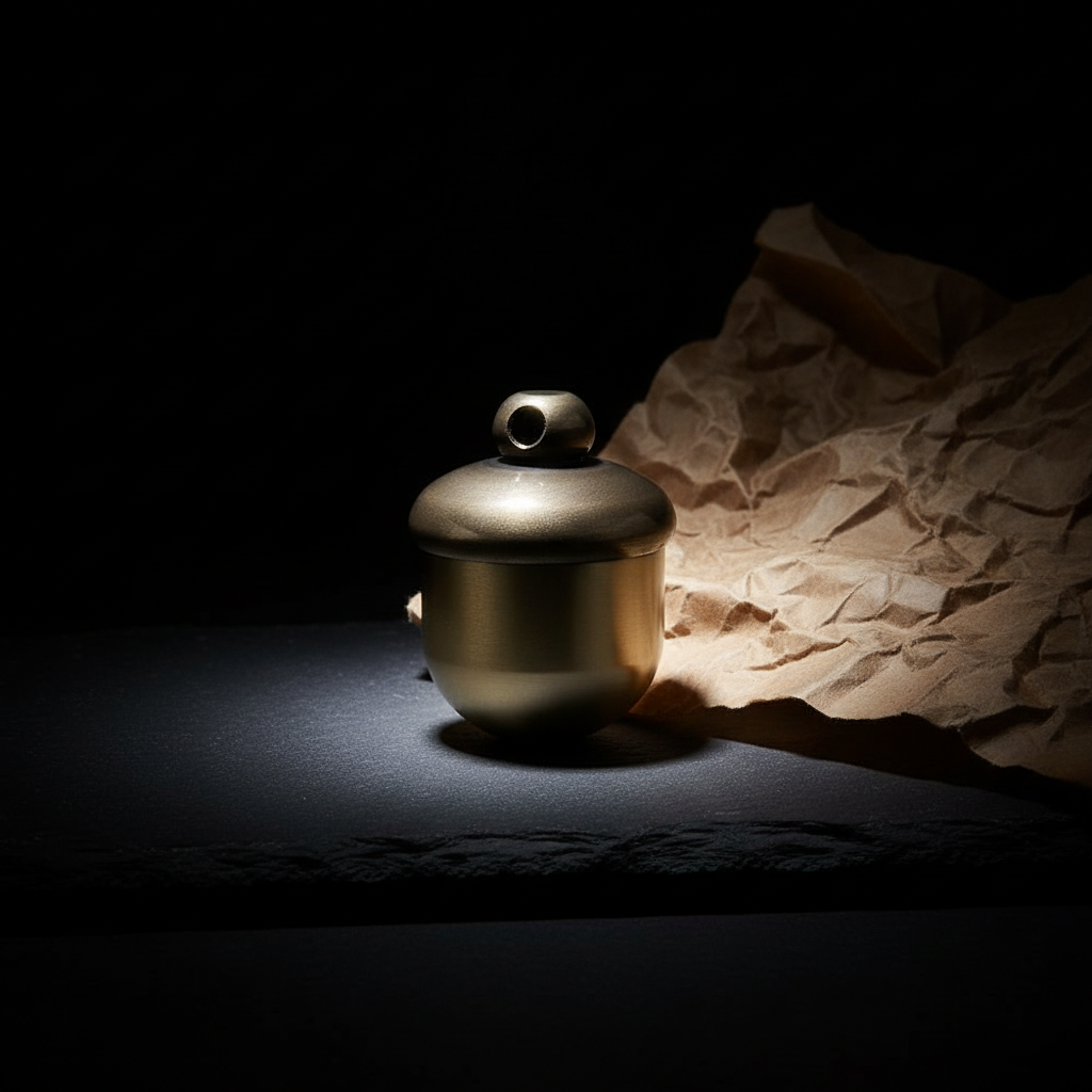 Solid Brass Acorn Keychain Container