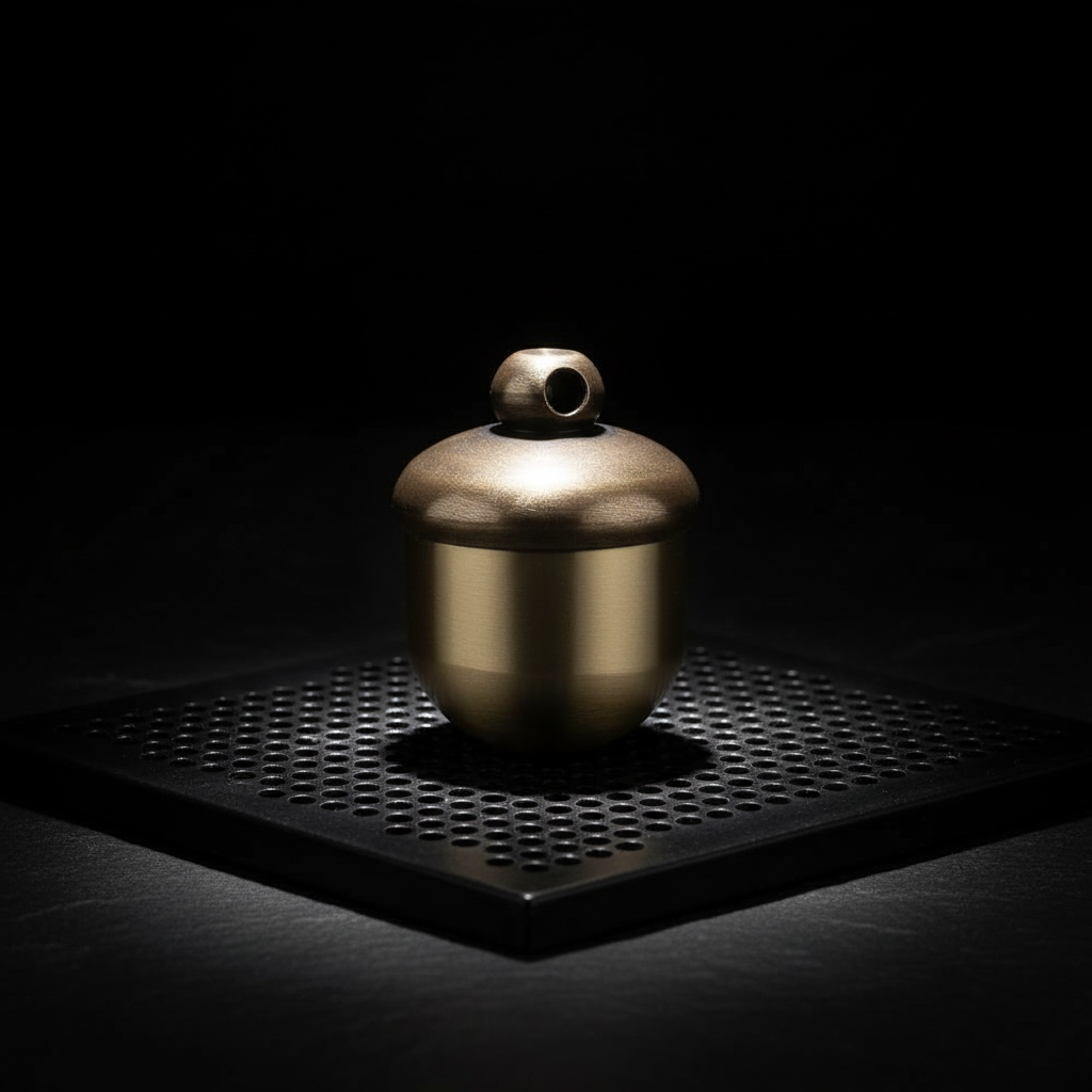 Solid Brass Acorn Keychain Container