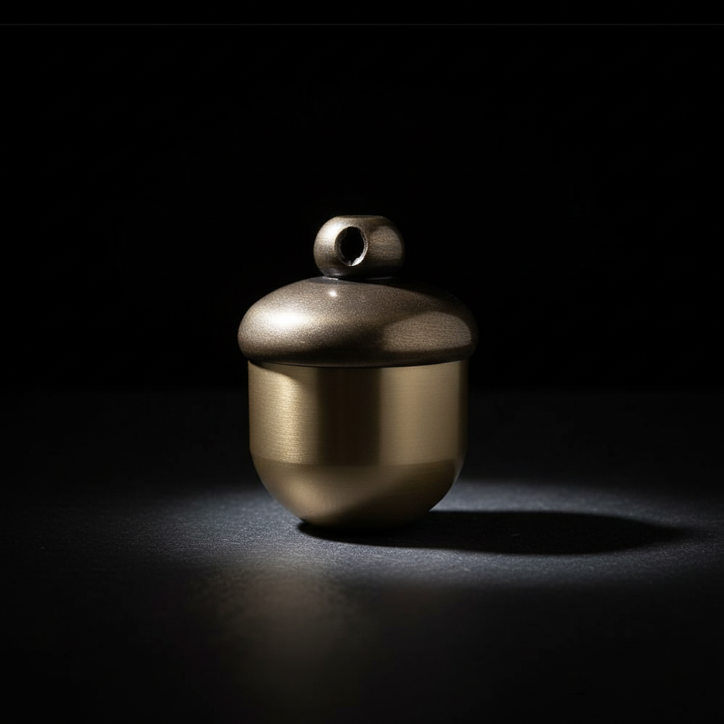 Solid Brass Acorn Keychain Container