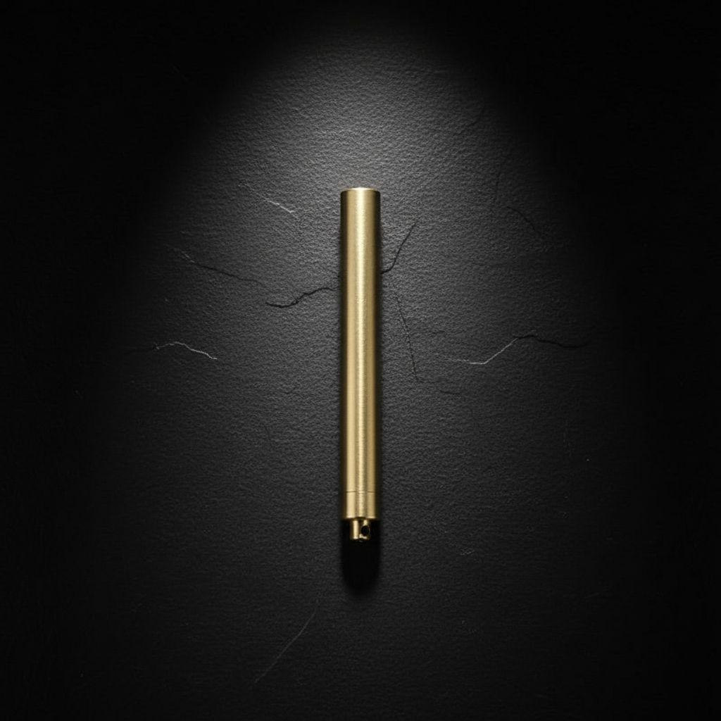 Slim Brass Keychain Capsule · 86 mm