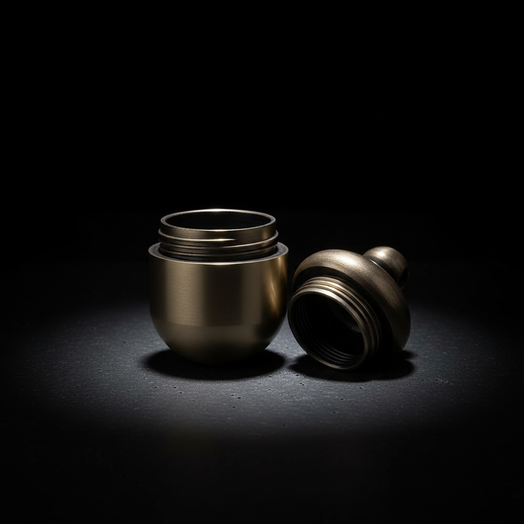 Solid Brass Acorn Keychain Container