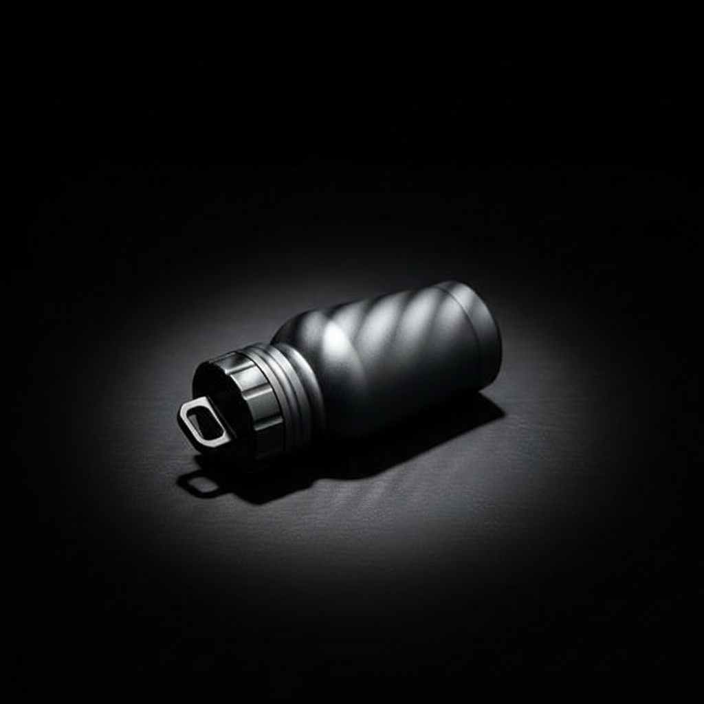 Waterproof Aluminum Keychain Canister · 66 mm — Gray