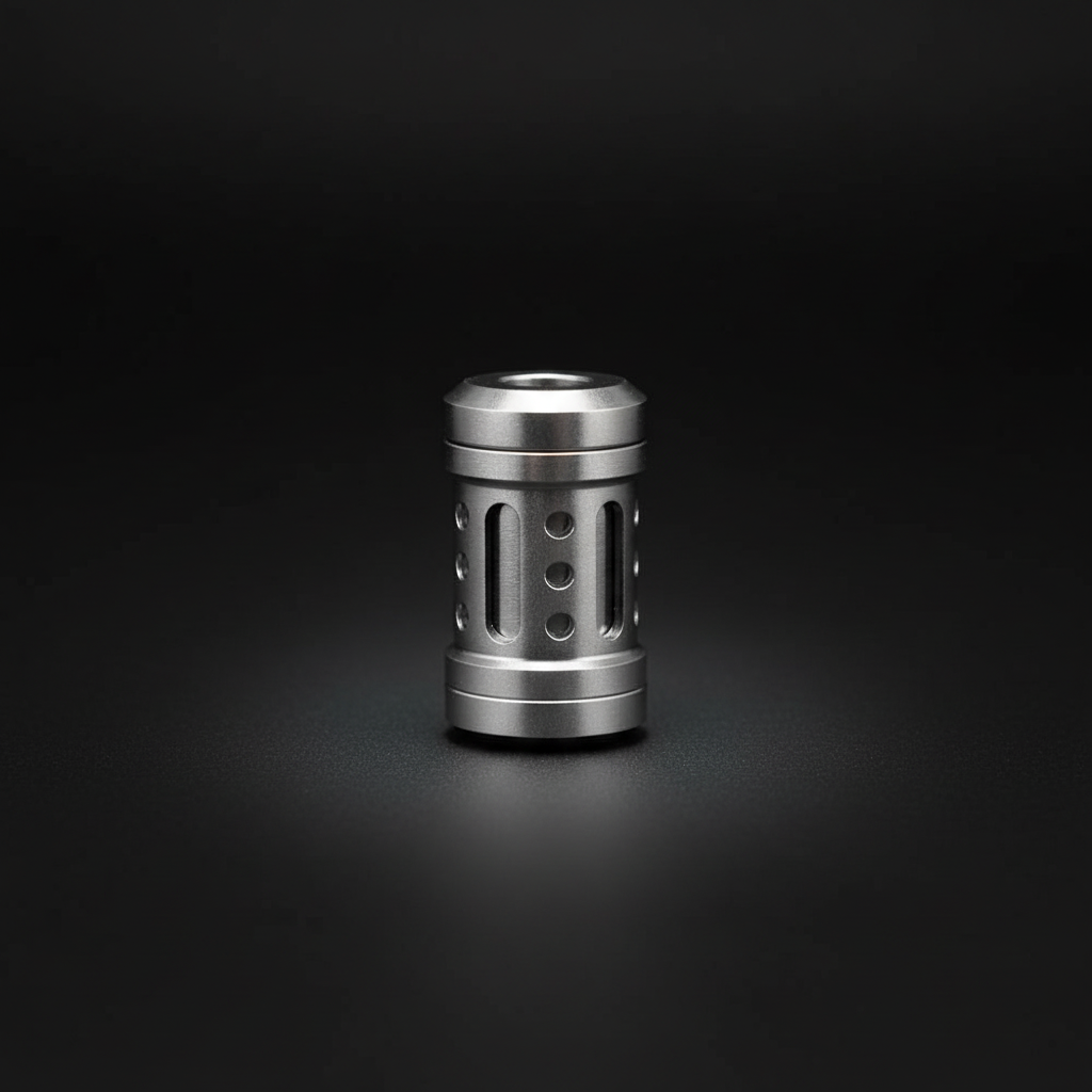 Slotted Titanium Lanyard Bead · 23 mm — Silver