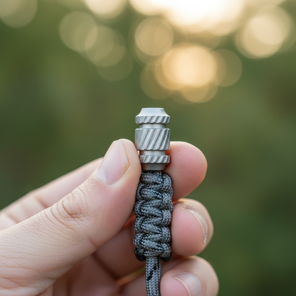Stonewashed Titanium Long Column Bead