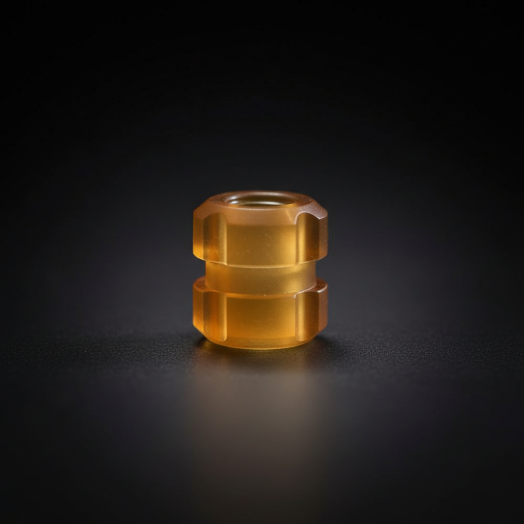 Honey Amber Resin Stacked Barrel Bead