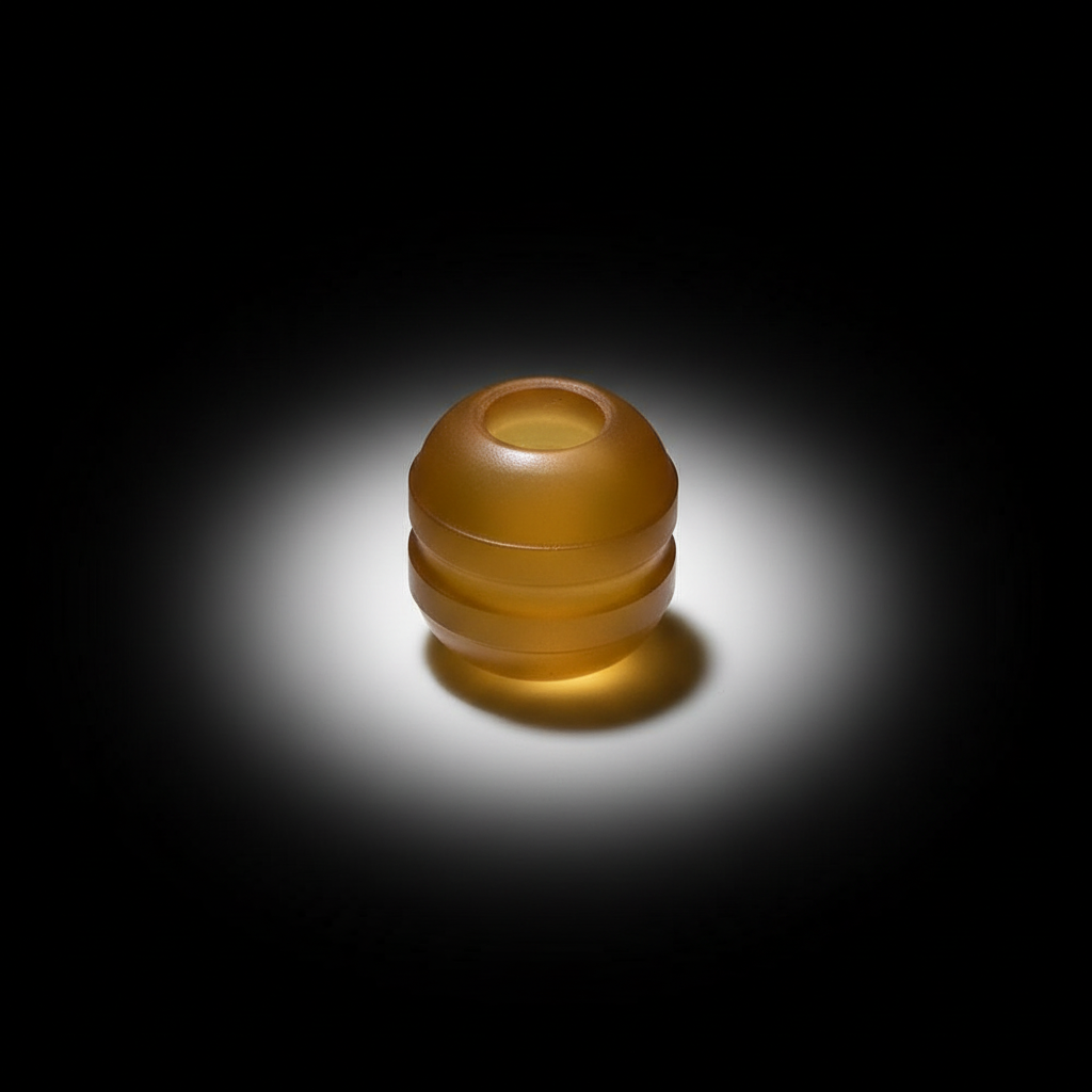 Amber Resin Rounded Barrel Bead