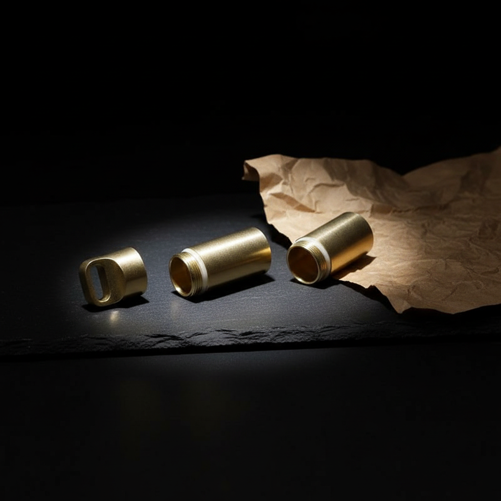 Brass Keychain Canister · 59 mm