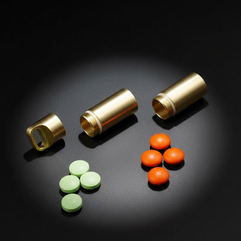 Brass Keychain Canister · 59 mm
