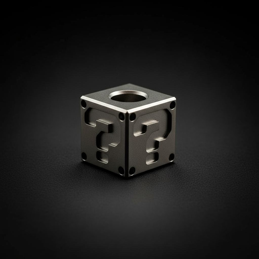 Titanium Mystery Cube Bead · 14 mm