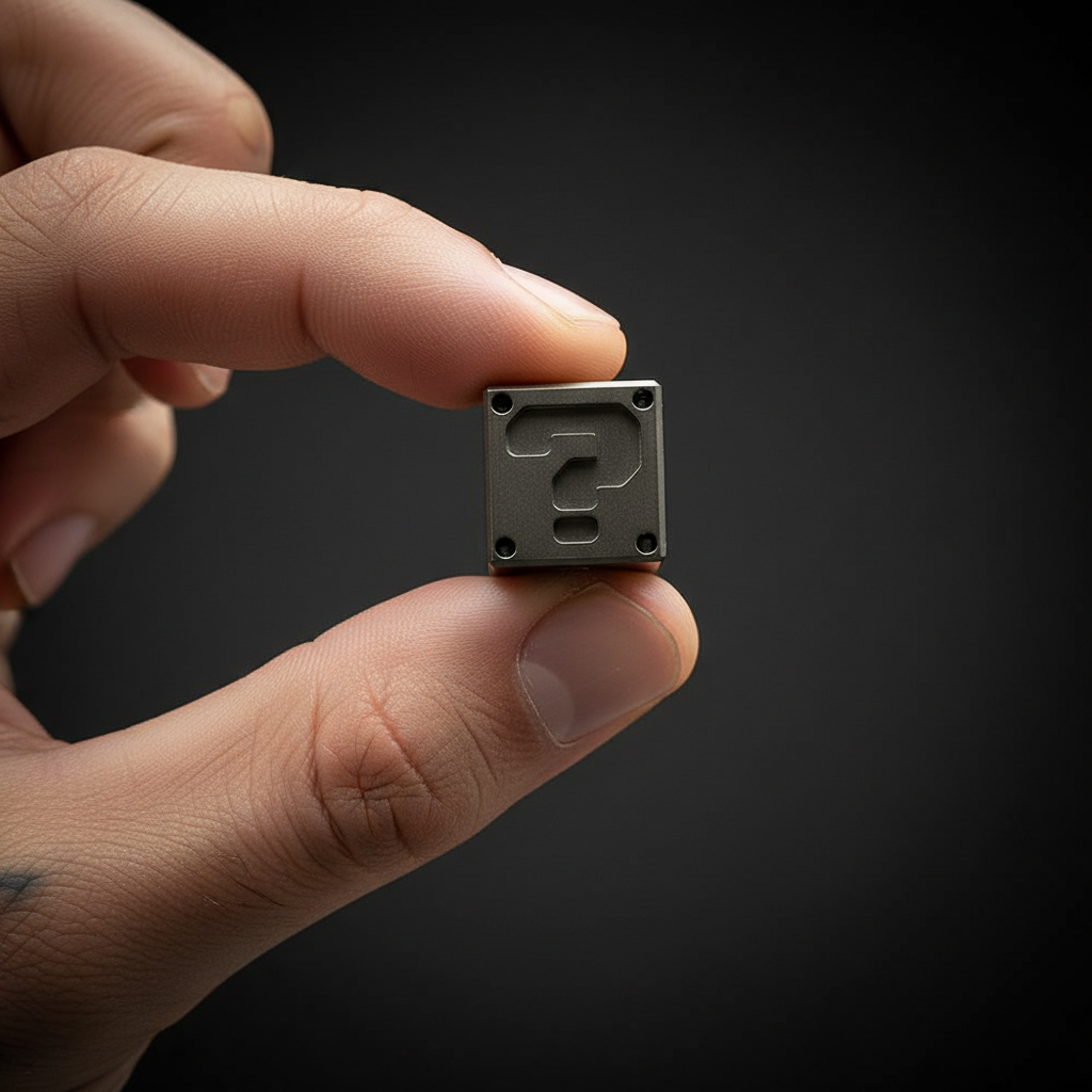 Titanium Mystery Cube Bead · 14 mm