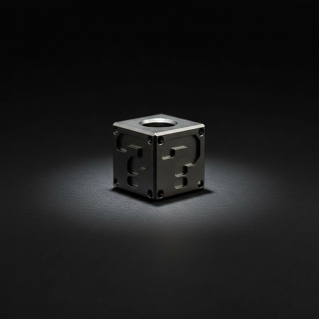 Titanium Mystery Cube Bead · 14 mm