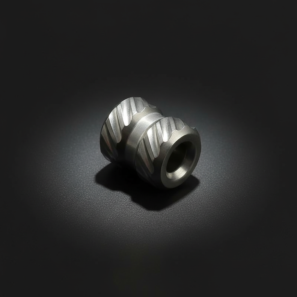 Stonewashed Titanium Twisted Column Bead