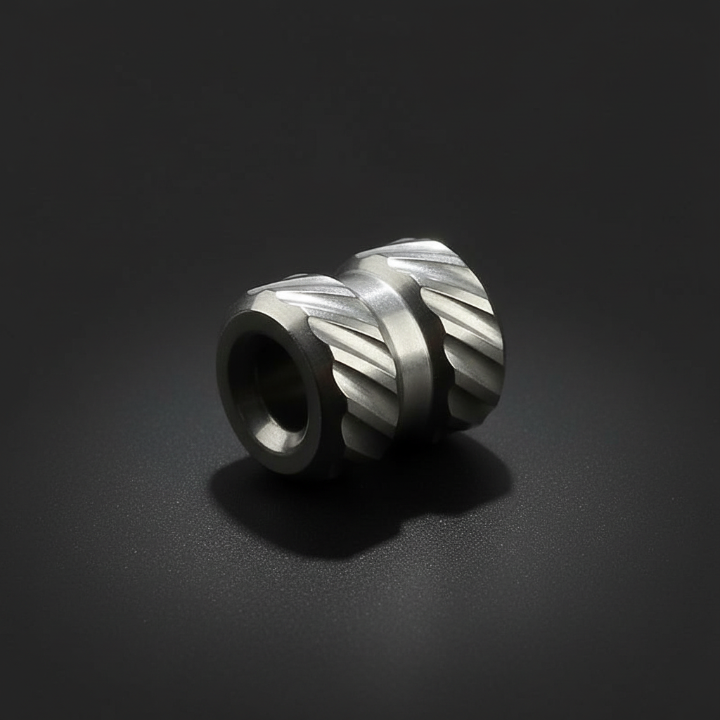 Stonewashed Titanium Twisted Column Bead