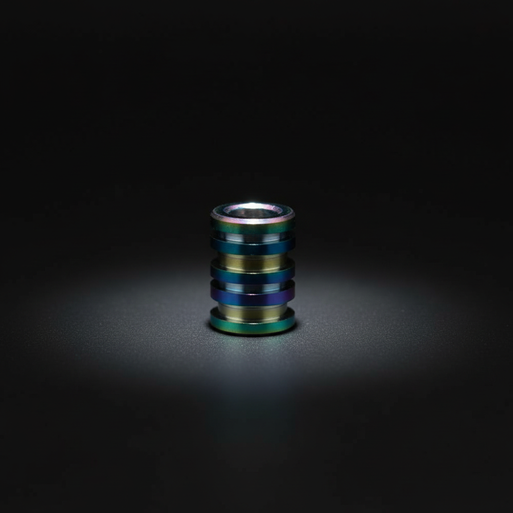 Grooved Titanium Barrel Bead · Small or Large — Colorful L