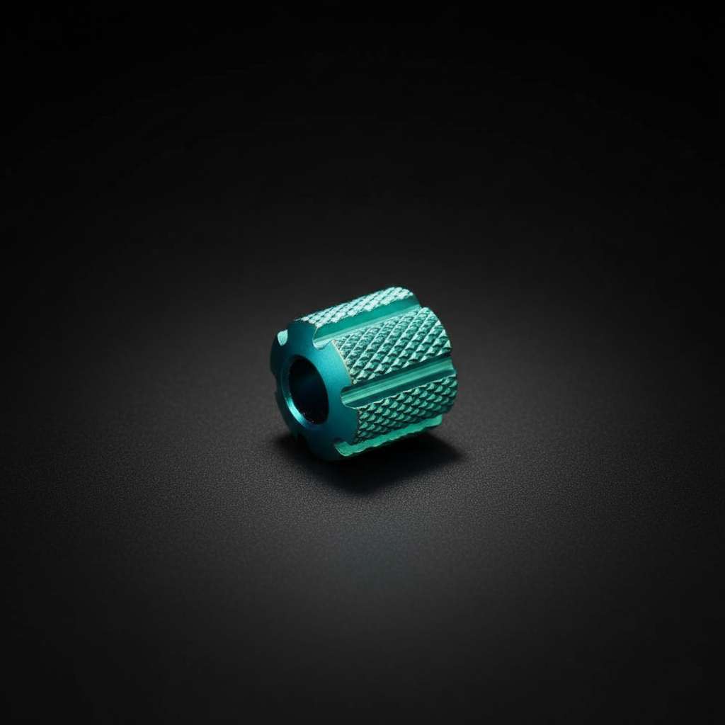 Knurled Titanium Paracord Bead · 12 mm