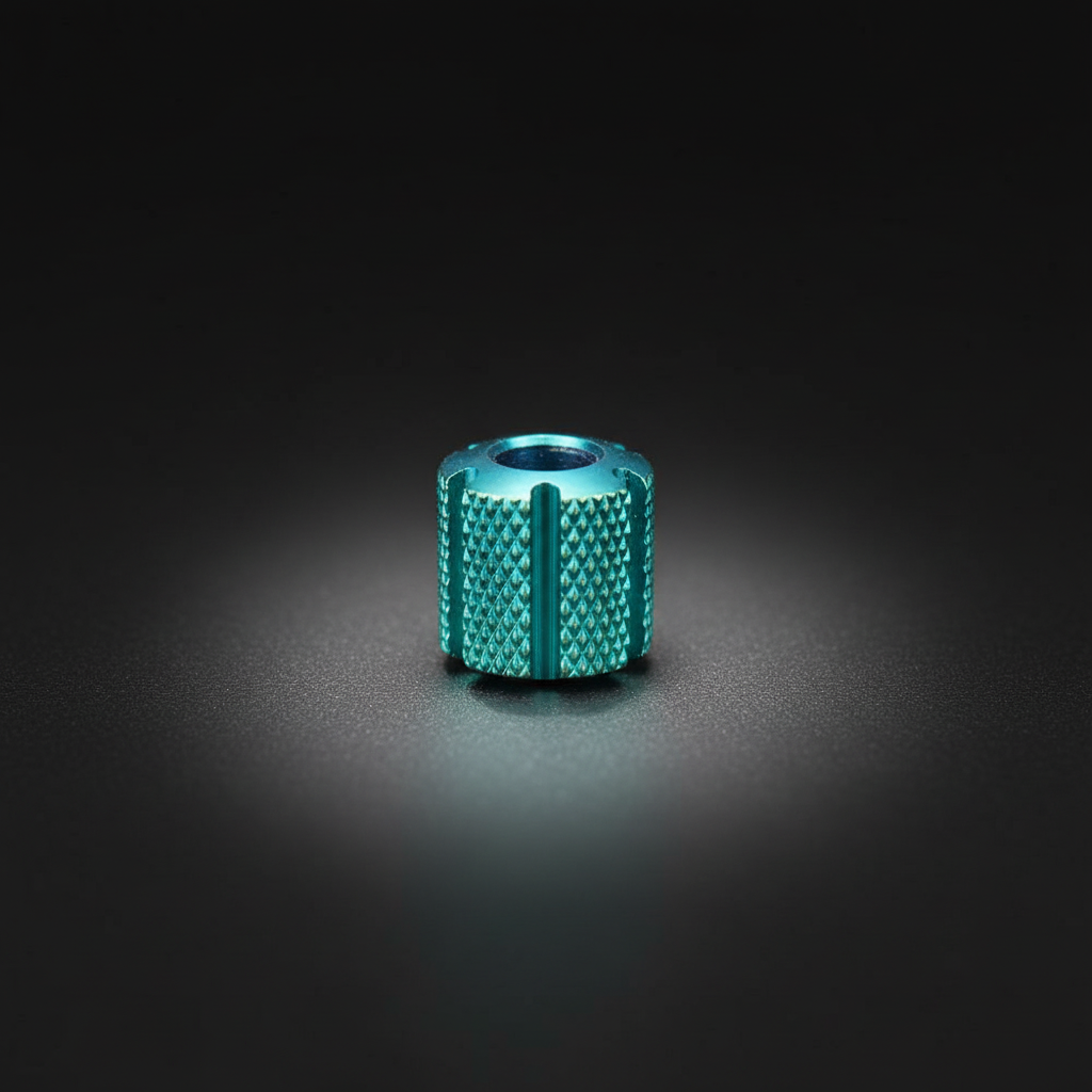 Knurled Titanium Paracord Bead · 12 mm — Green