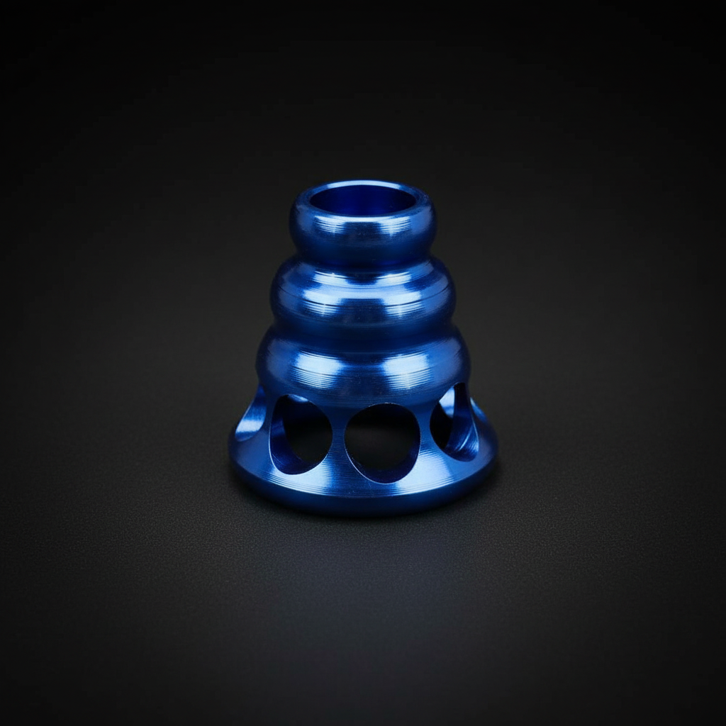 Tiered Cone Titanium Paracord Bead · Blue or Silver