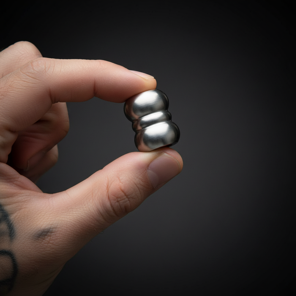 Double Sphere Titanium Bead · Silver or Iridescent