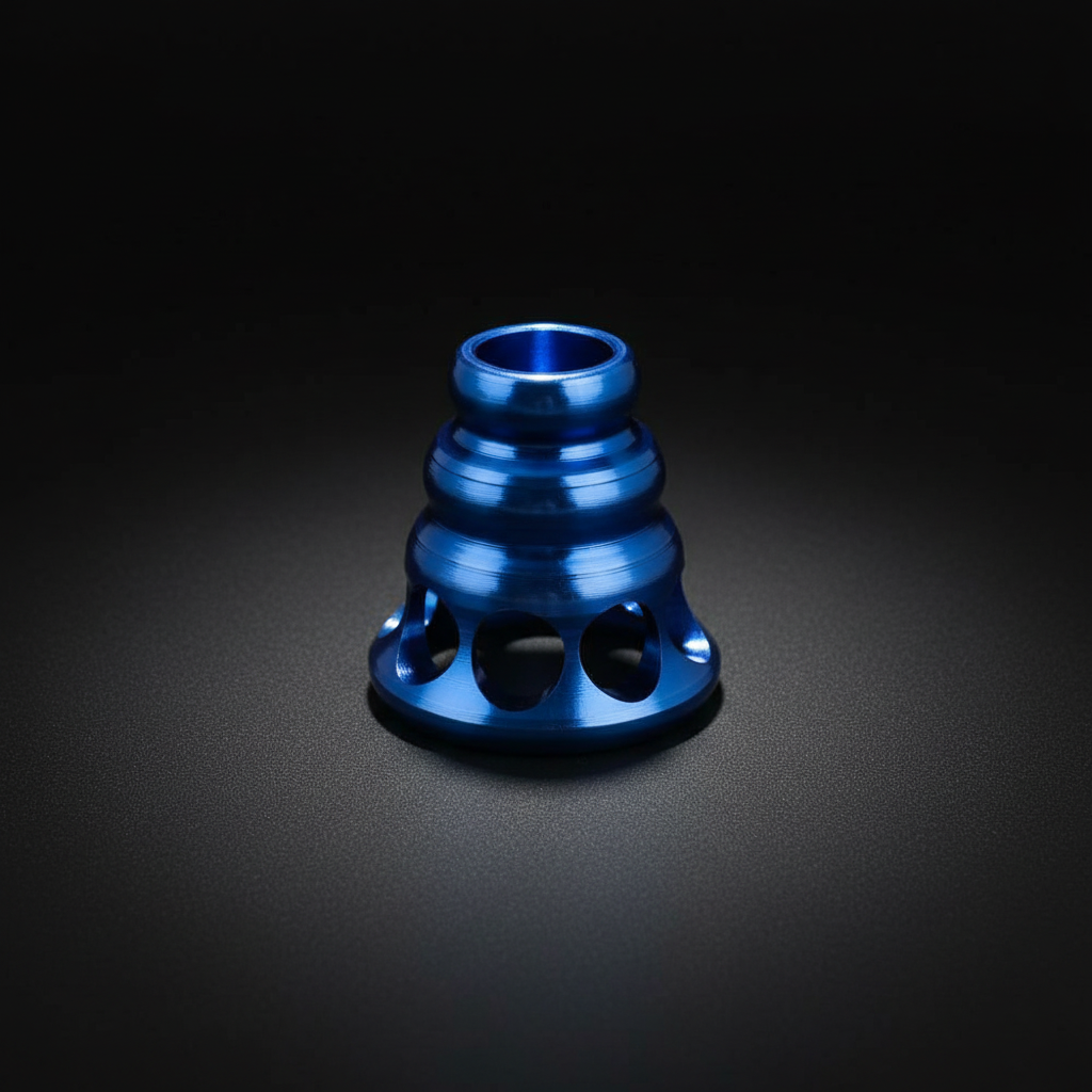Tiered Cone Titanium Paracord Bead · Blue or Silver