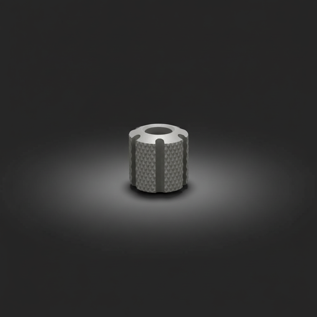 Knurled Titanium Paracord Bead · 12 mm — Gray