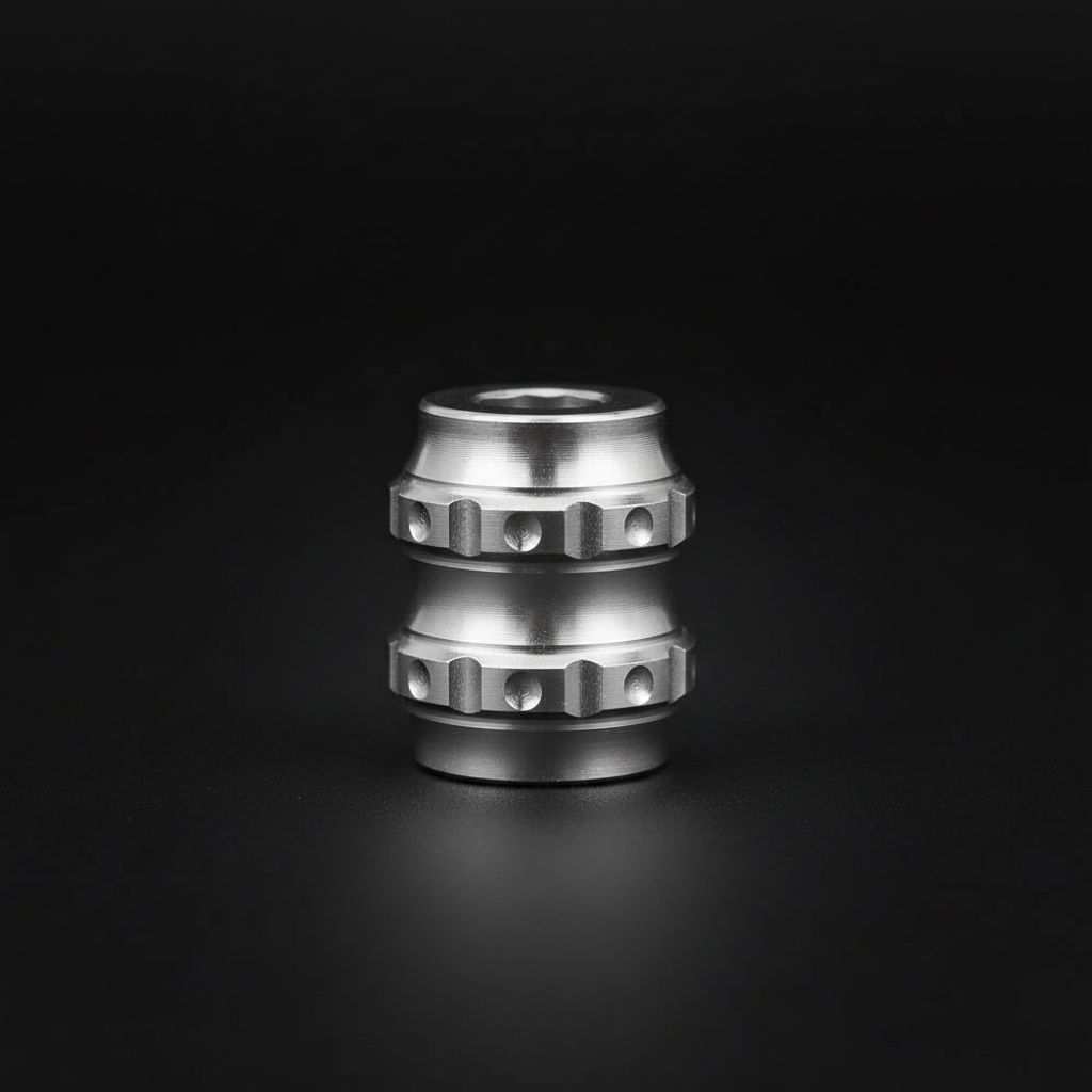 Titanium Barrel Paracord Bead · Blue, Silver or Iridescent — Silver