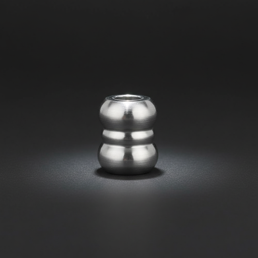 Double Sphere Titanium Bead · Silver or Iridescent — Silver