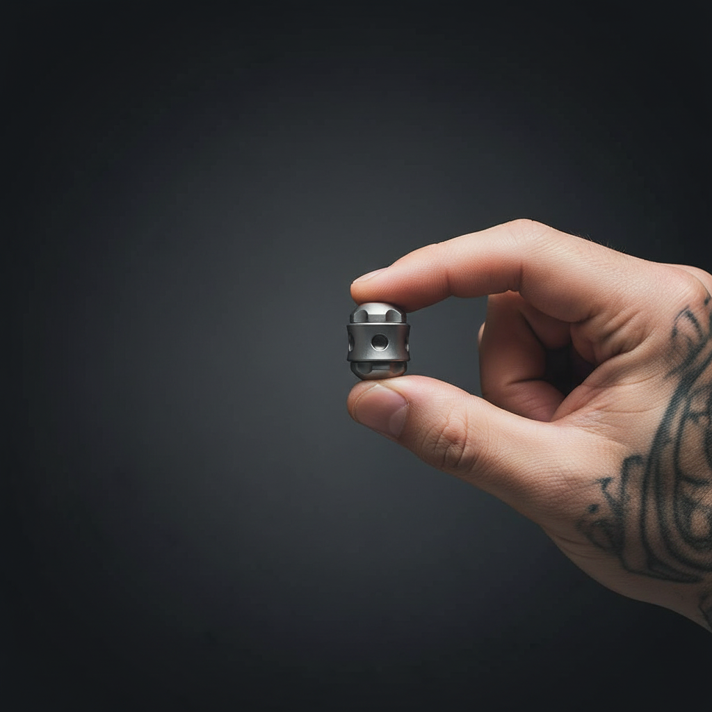 Titanium Lanyard Bead with Resin Window · 23.9 mm