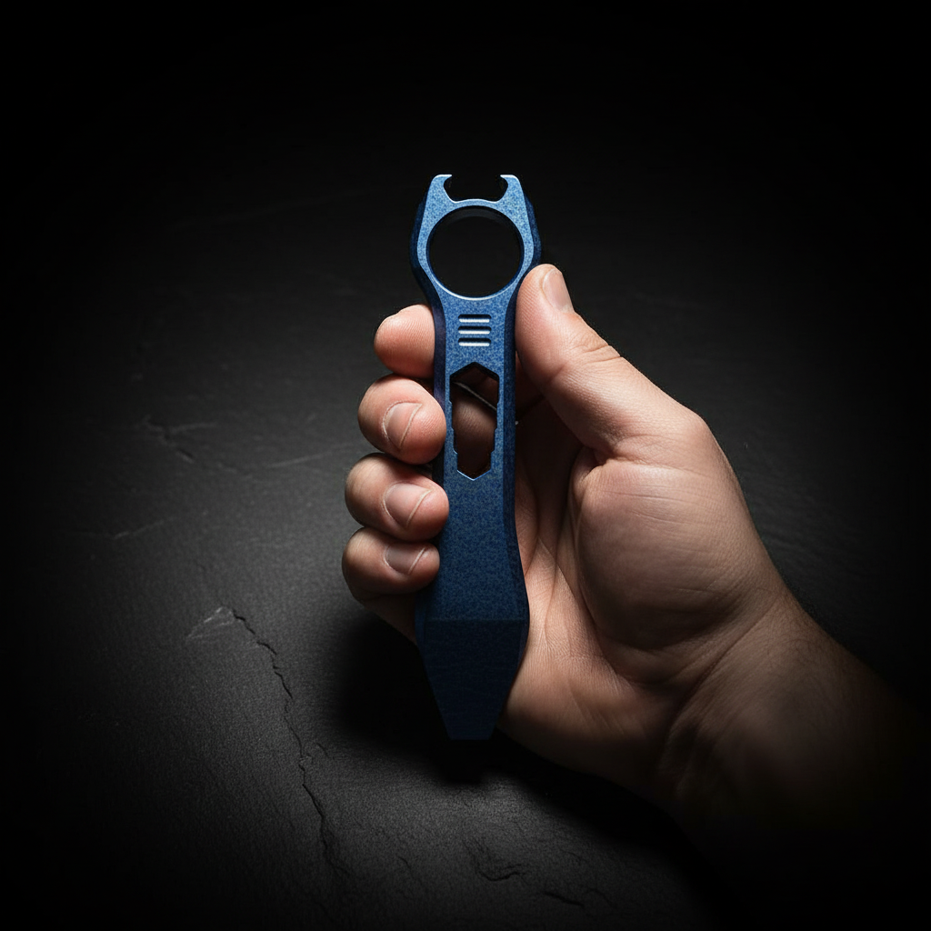Titanium Multitool with Pry Bar, Hex Wrenches & Bottle Opener · 142 mm