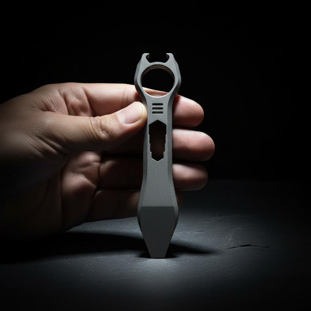 Titanium Multitool with Pry Bar, Hex Wrenches & Bottle Opener · 142 mm
