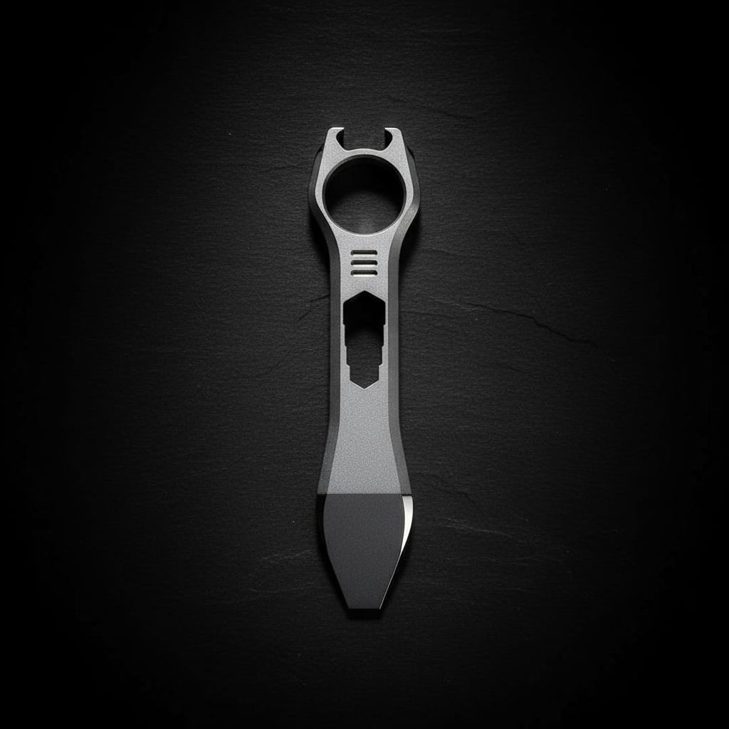 Titanium Multitool with Pry Bar, Hex Wrenches & Bottle Opener · 142 mm