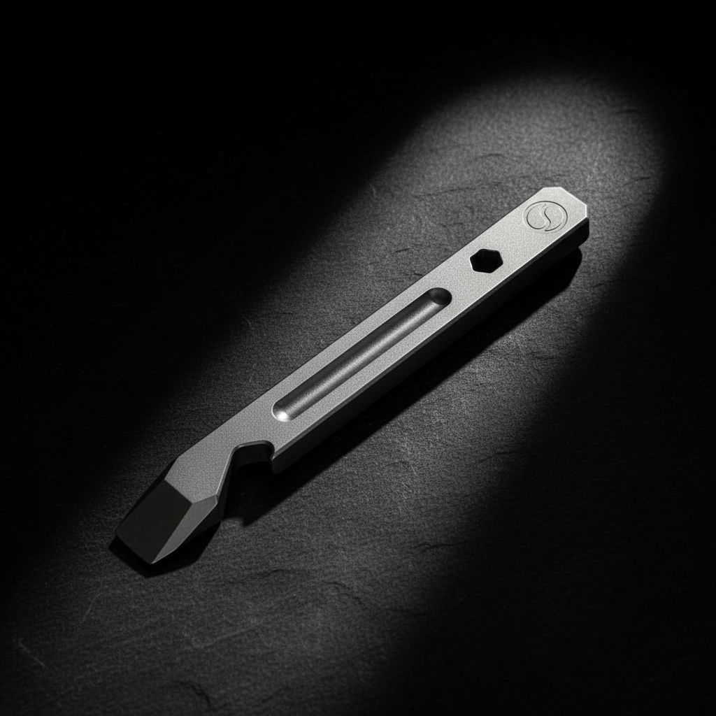 Titanium Clip Pry Bar with Bottle Opener · 124.5 mm · Gray or Blue — Gray