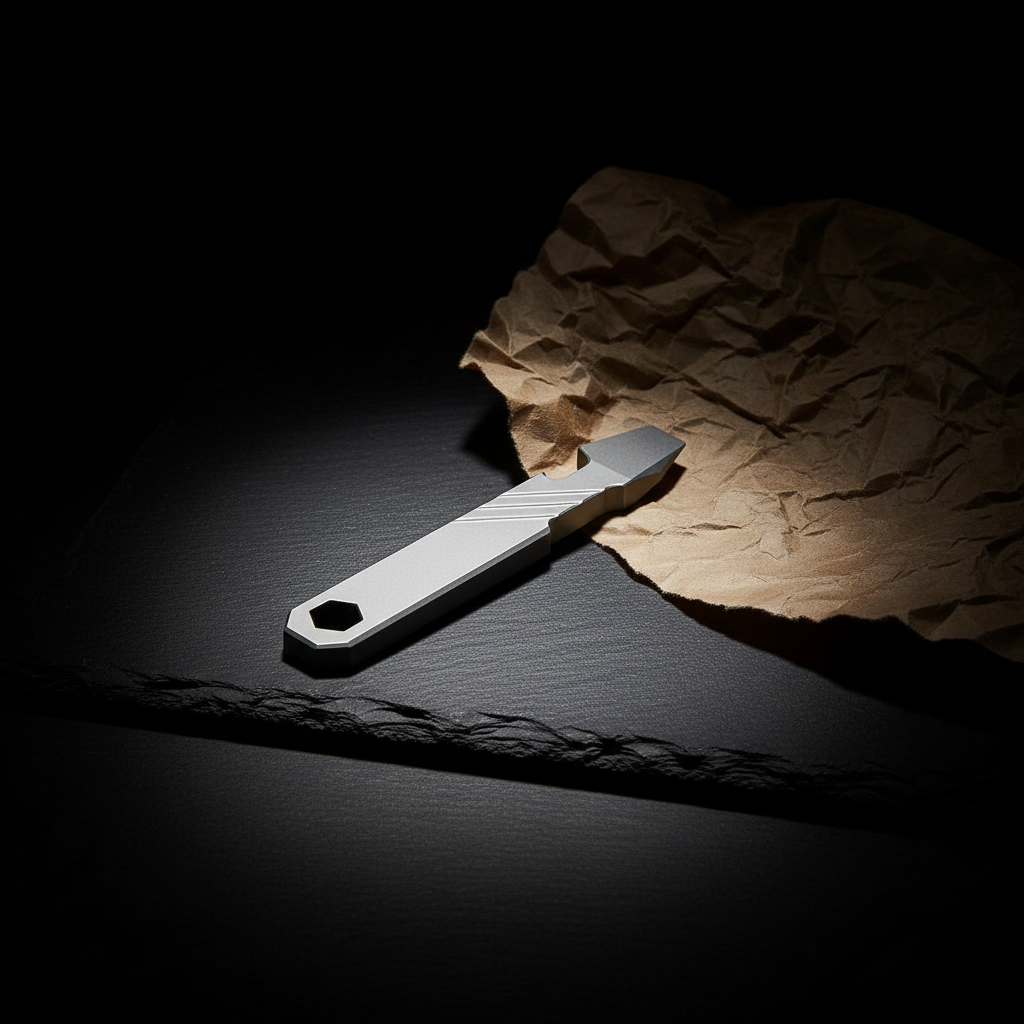 Titanium Pry Bar with Bottle Opener & Hex Wrench · 100 mm