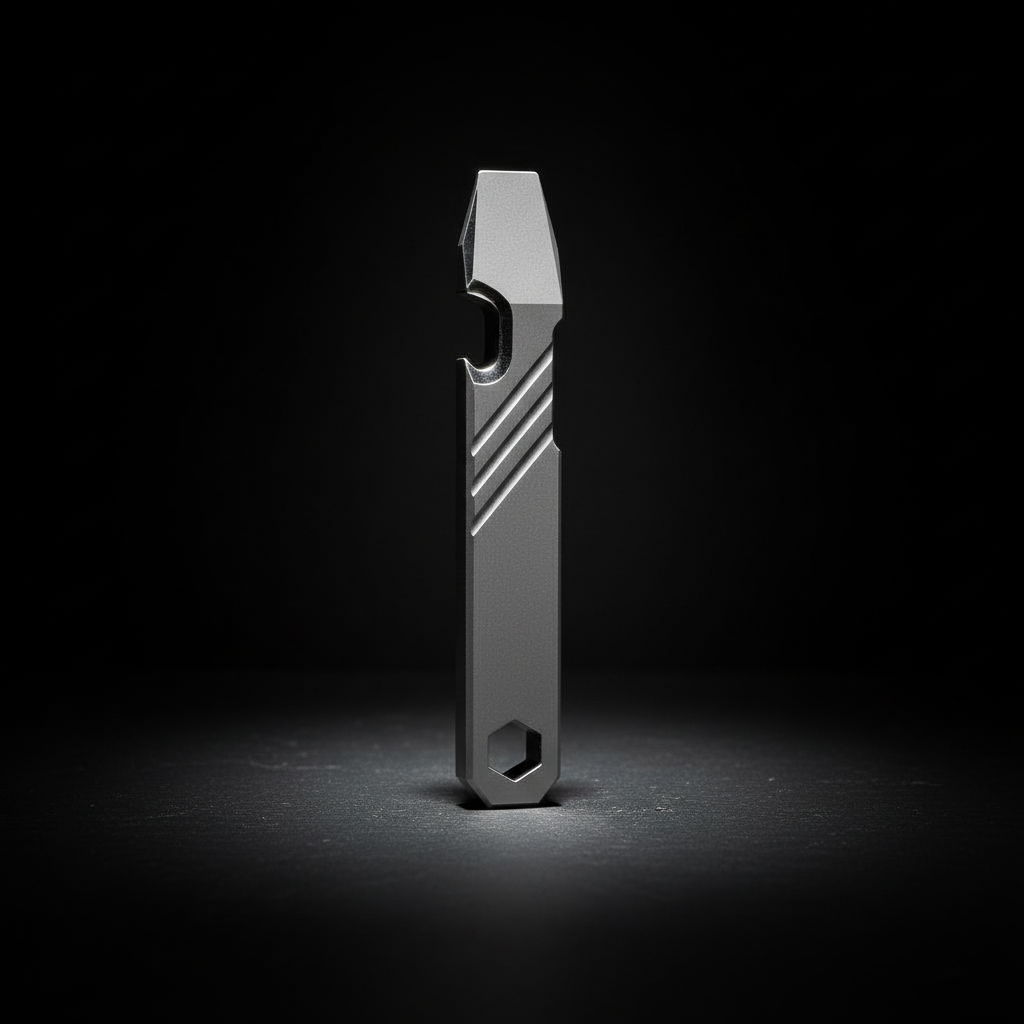 Titanium Pry Bar with Bottle Opener & Hex Wrench · 100 mm