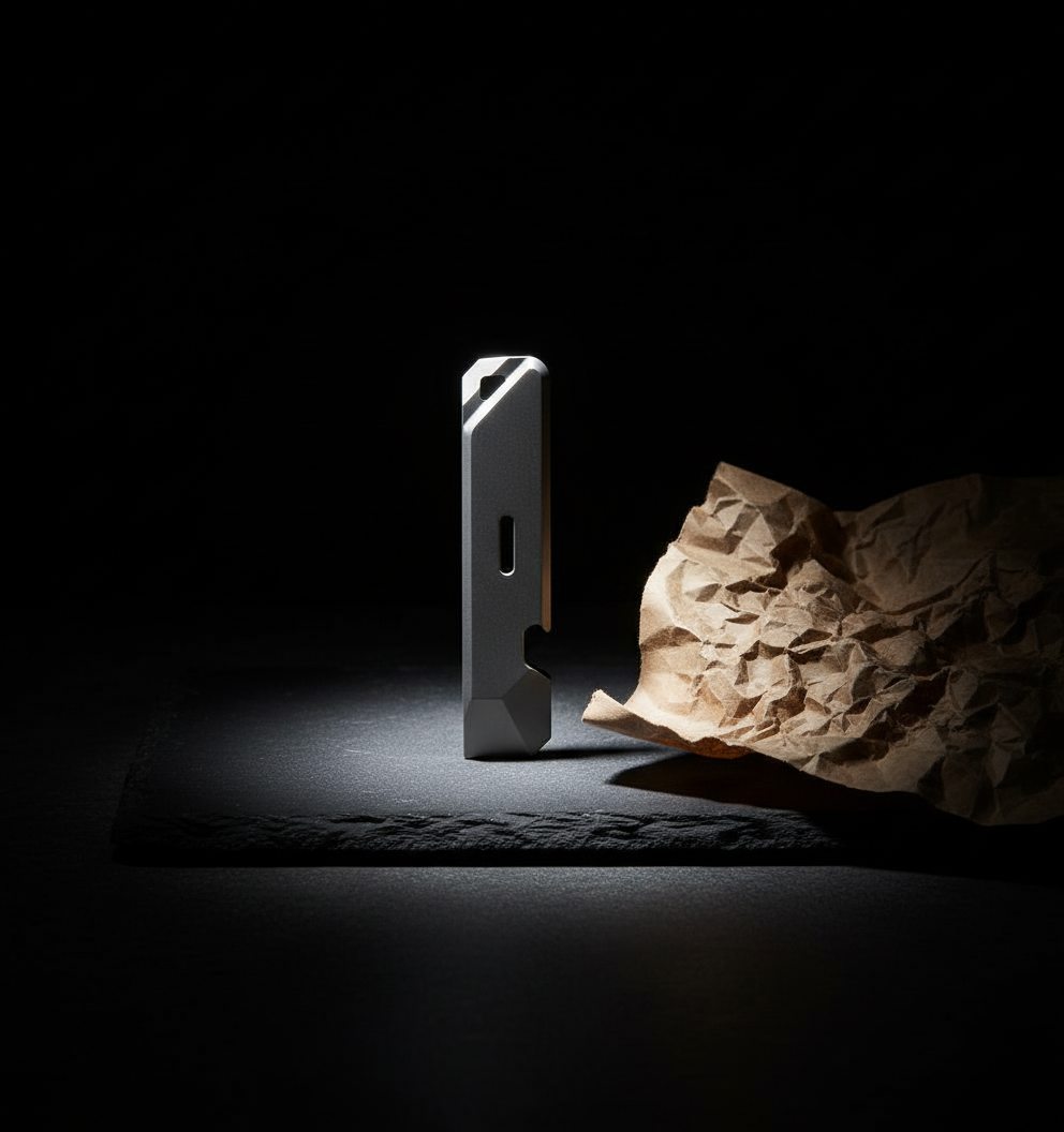 Faceted-Tip Titanium Pocket Pry Bar · 92 mm