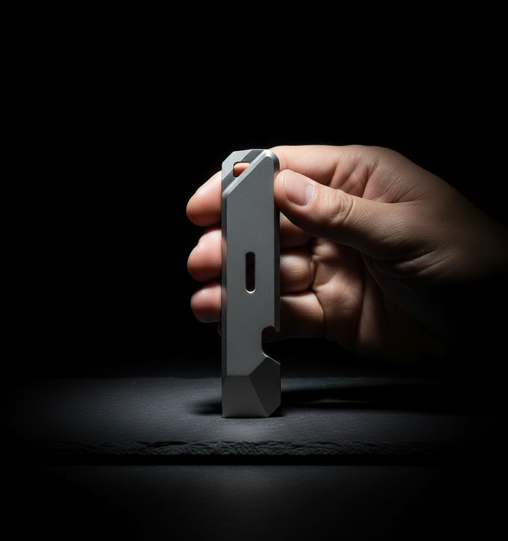 Faceted-Tip Titanium Pocket Pry Bar · 92 mm