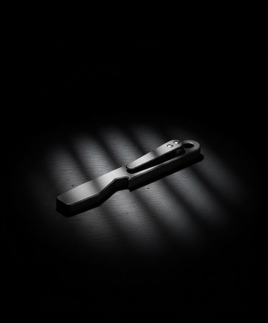 Slim Titanium Pry Bar with Pocket Clip, Wrench & Bottle Opener