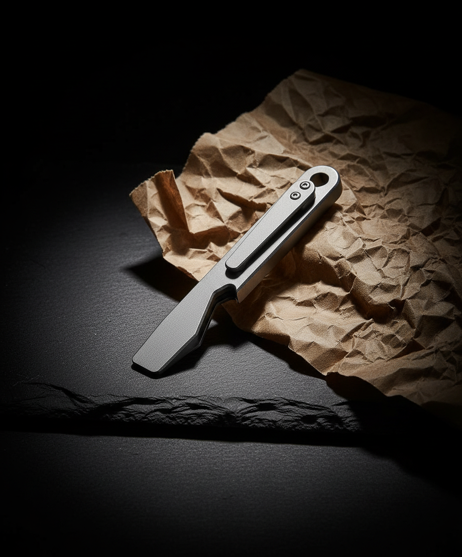 Slim Titanium Pry Bar with Pocket Clip, Wrench & Bottle Opener