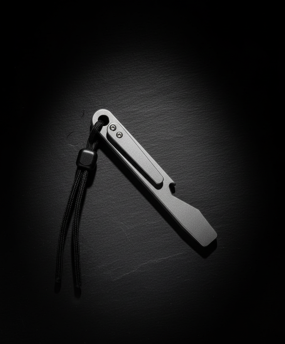 Slim Titanium Pry Bar with Pocket Clip, Wrench & Bottle Opener