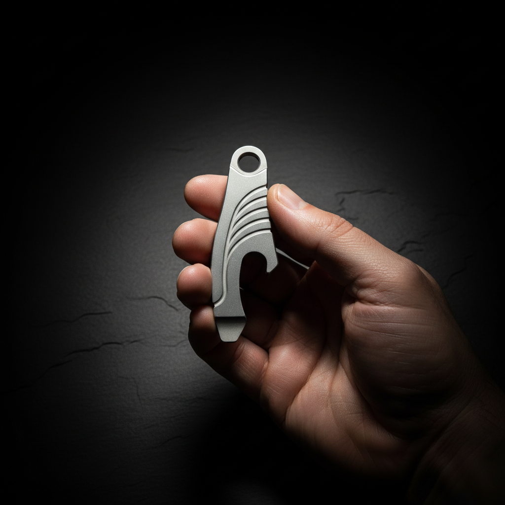 Curved Titanium Keychain Pry Bar · 51 mm · 3 Finishes