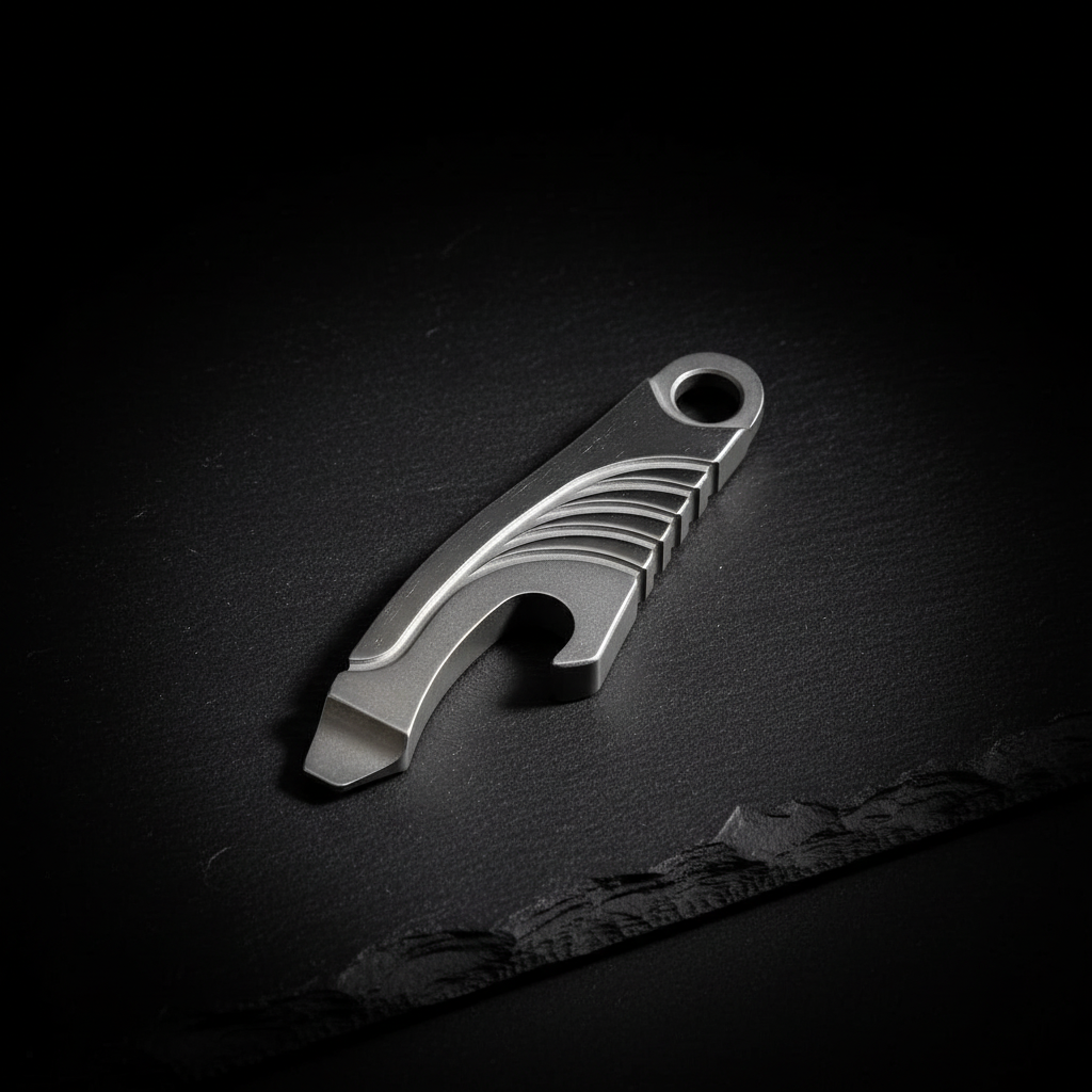 Curved Titanium Keychain Pry Bar · 51 mm · 3 Finishes