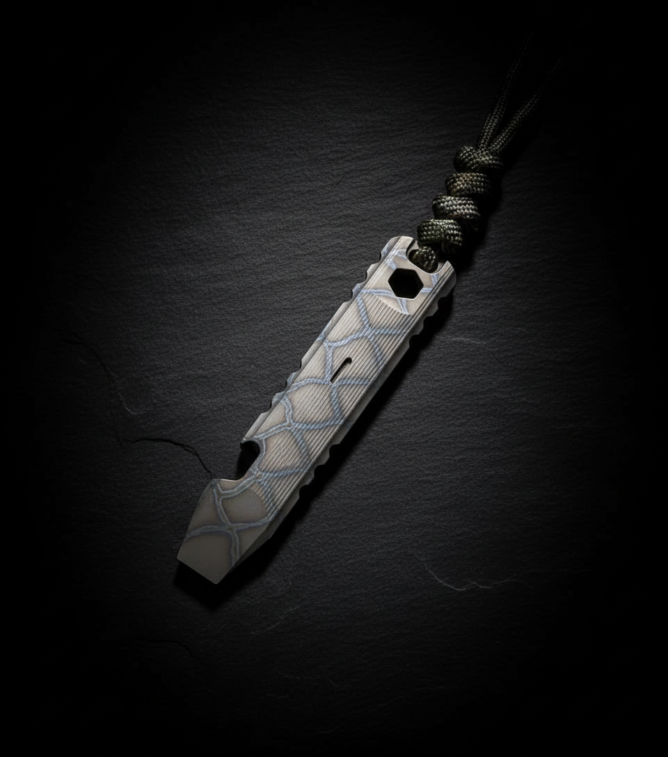Titanium Pocket Pry Bar with Bottle Opener · 94 mm